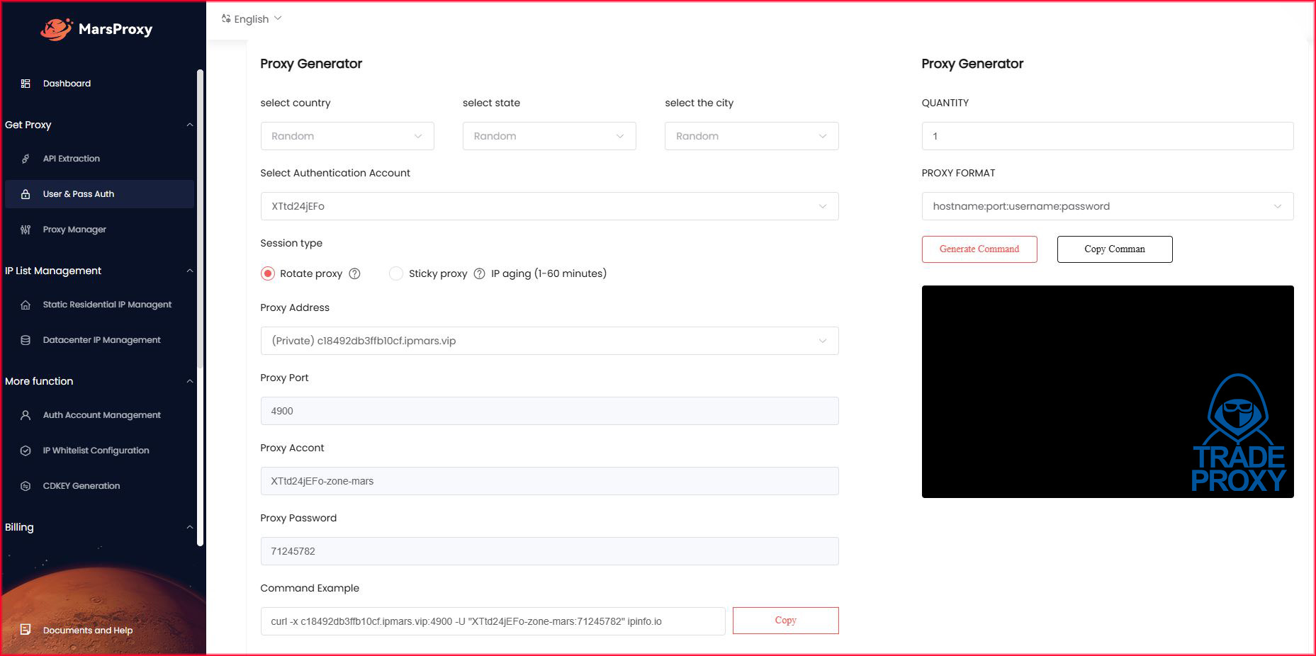 Dashboard website ipmars